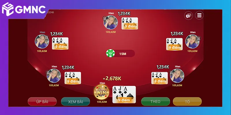 Bàn chơi game Liêng online chia bài tự động