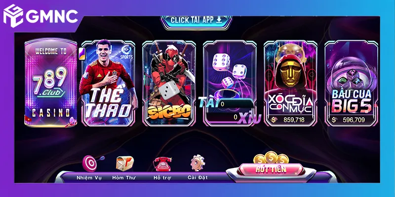 Danh mục game 789Club được chia nhóm theo thể loại