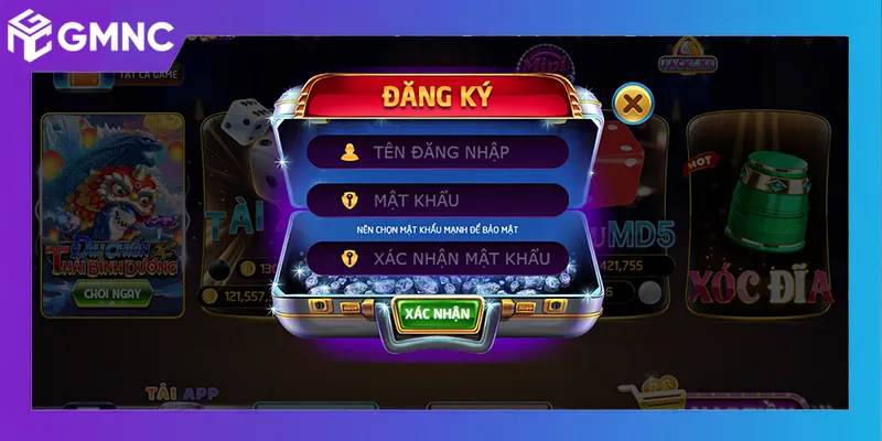 Giao diện form tạo tài khoản Rikvip trên màn hình chính