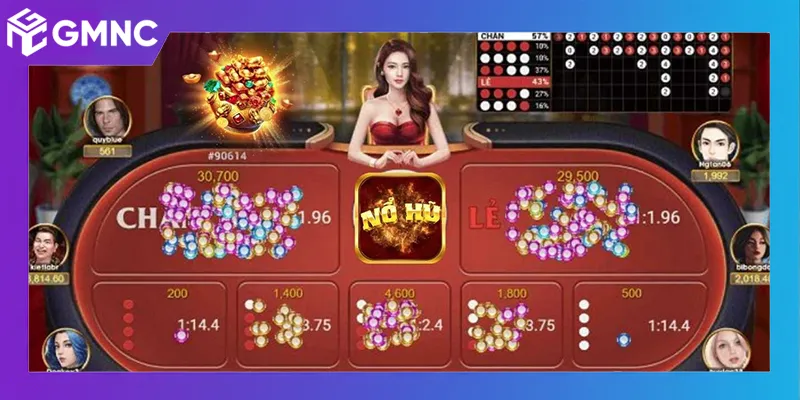 Gameplay Xóc Đĩa nổ hũ kết hợp chẵn lẻ và slot quay thưởng
