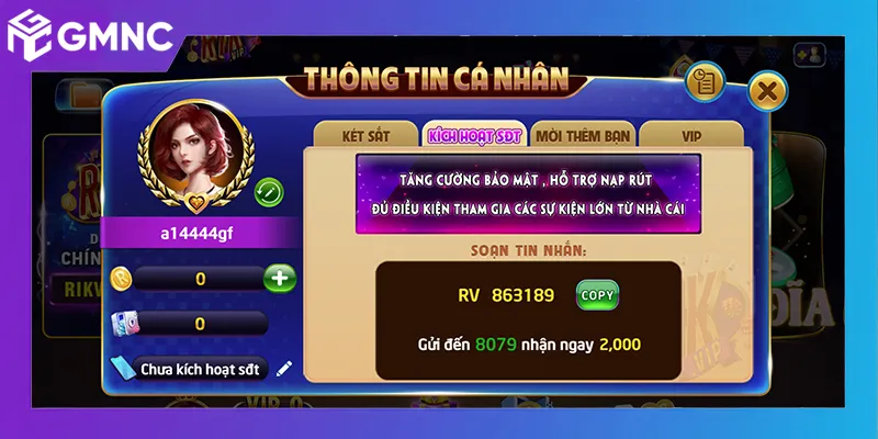 Xác minh thông tin tài khoản Rikvip khi đăng ký